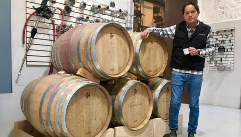 Consultant winemaker Fernando Cortés in the cellar with his barrel ferments CREDIT LOUISE HURREN