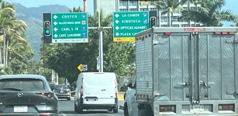 Vinoteca road sign in Puerto Vallarta
