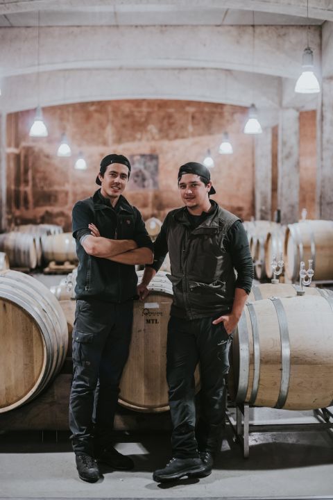 Brothers Armin and Stefan Tement in their barrel cellar