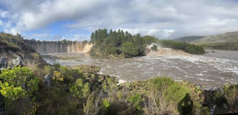 River banks eroded and land washed away in Elgin; image by Lothian estate