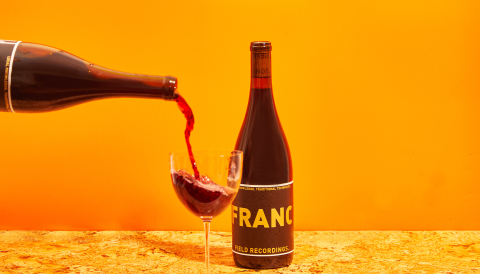Field Recordings, Franc 2021 Paso Robles being poured into a glass