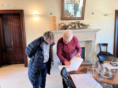 Browett and Gleave with map at Massolino