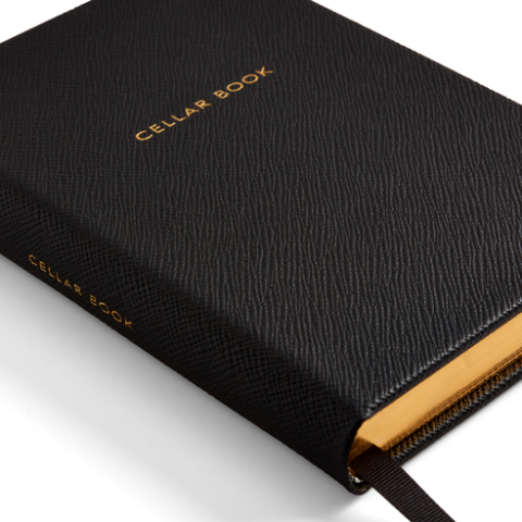 a hardcover cellarbook in black