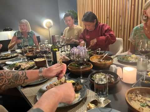 Bhutanese dinner outisde Paro