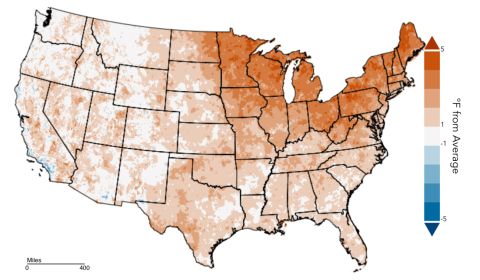 US mean temperatures 2024 growing season