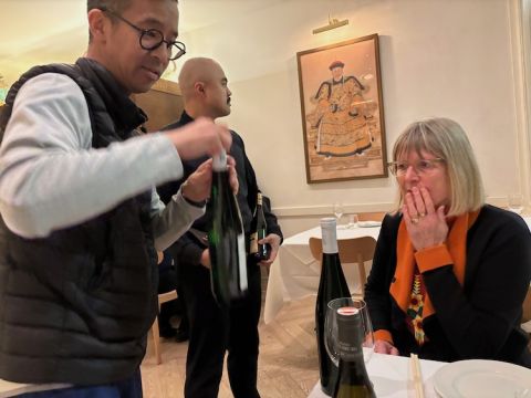Michael Peng with Rieslings