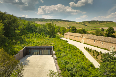 The new underground cellar with the old 1771 winery, now restored, in the background