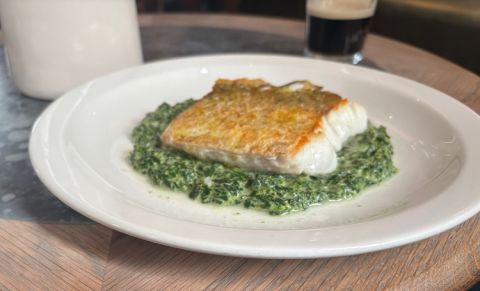 Heroic hake and spinach