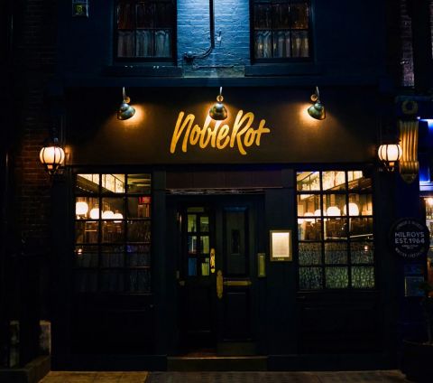 Noble Rot Soho at night