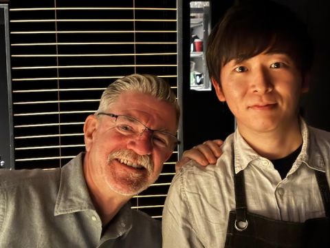 Carl Robinson and Chef Ogata at Salon @ Cellar Door Aoyama