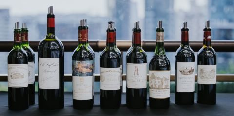 Eight bottles of Bordeaux wine from the 2010 vintage