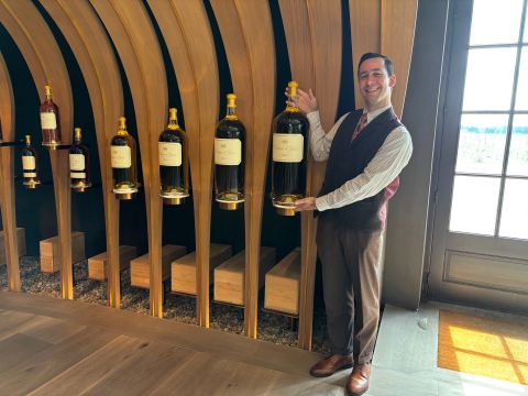 Corner of the Yquem tasting room for tourists