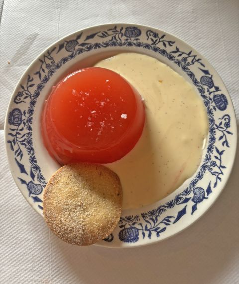 jelly and custard at The Old Pharmacy