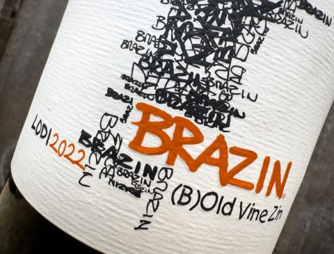 Close up of the label for Brazin Old Vine Zinfandel