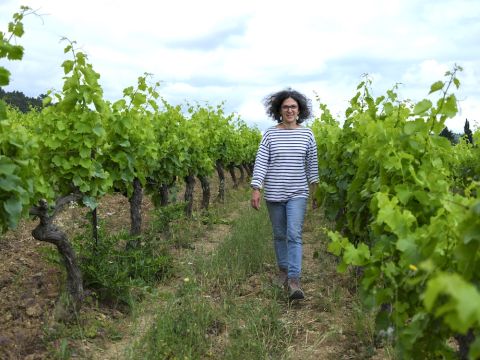 Sophie Guiraudon with her vines