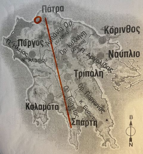 Peloponnese mountain map