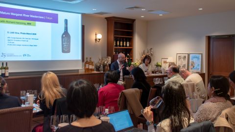 Richard Hemming MW hosting a classroom of wine students in Tokyo