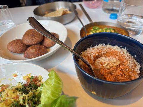 Em Sherif kibbeh and muhammara