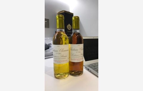 two half-bottles of Ch Climens 1988