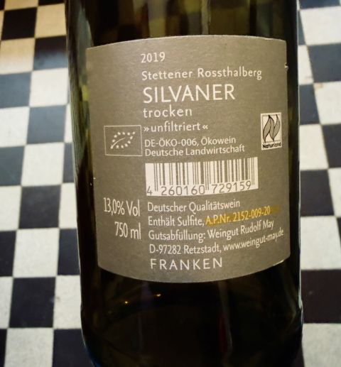 Franken wine label showing AP number