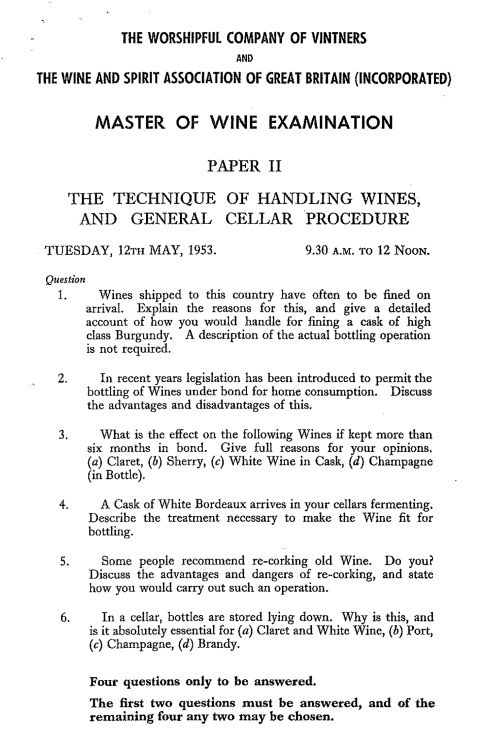 Paper II from the 1953 MW exam