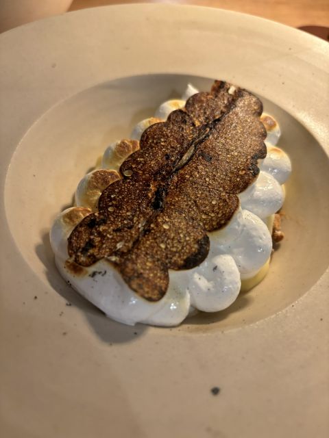 Lemon, miso caramel, pumpkin granola, meringue Wild