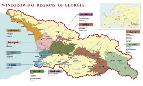 Georgian wine map