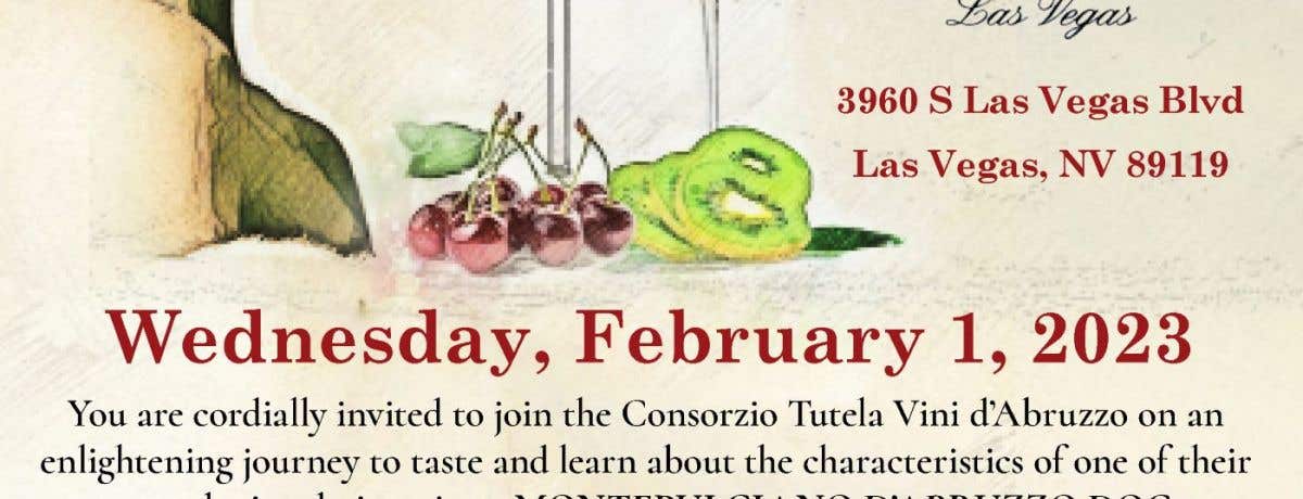 "Discover the portrait of Abruzzo wines" MasterClass & Lunch - Las Vegas, February 1, 2023