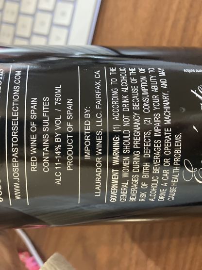 Wine label image for wine_label_image_back