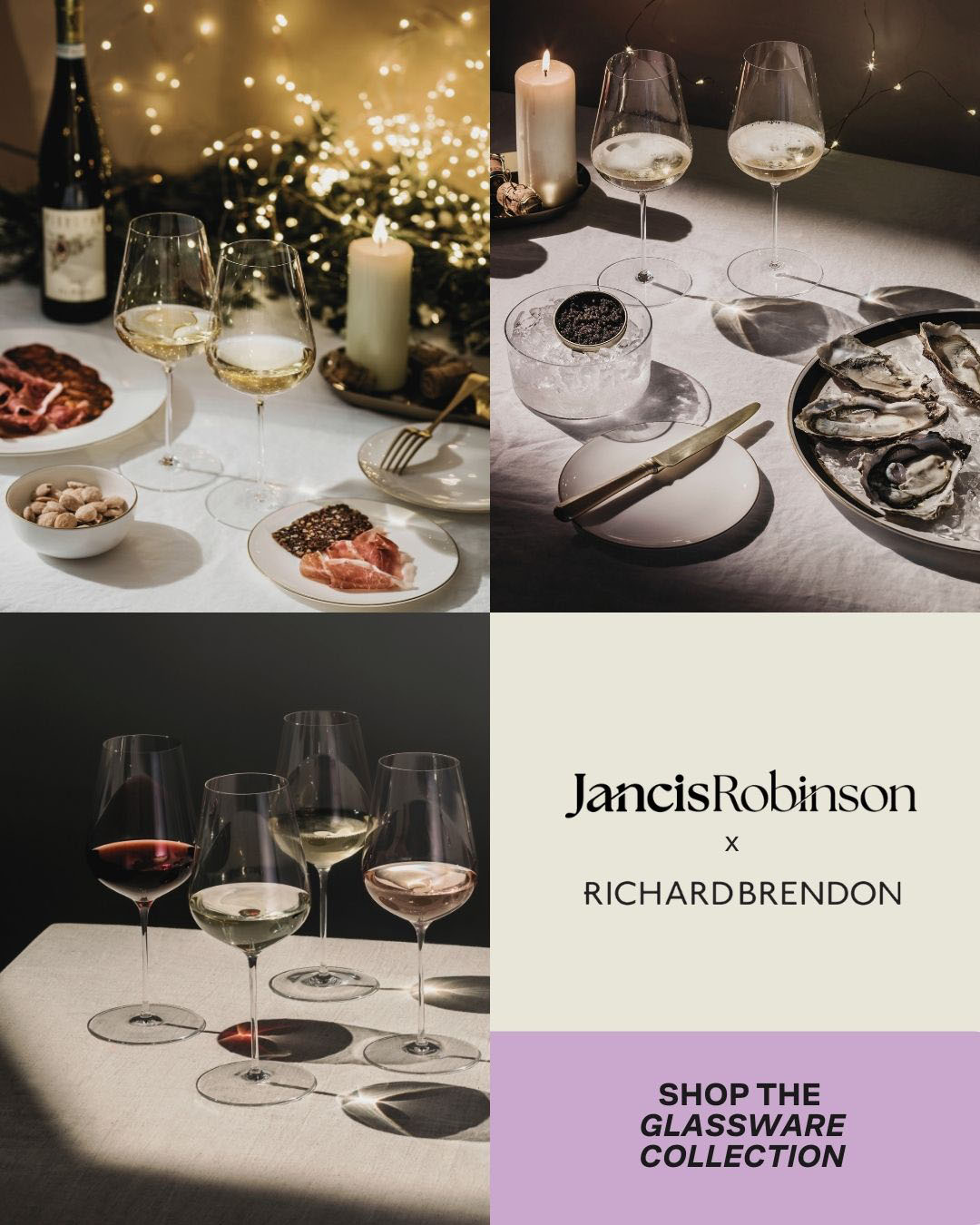 Richard Brendon glasses sitting on a table with a link to purchase them