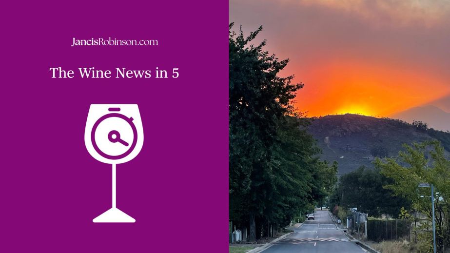 SA fires by David Gass and Wine News in 5 logo