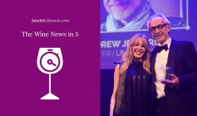 WNi5 logo and Andrew Jefford recieving IMW Lifetime Achievement award with Kylie Minogue.jpg