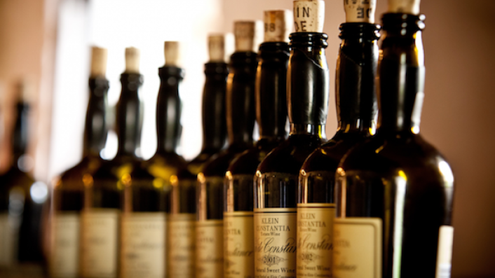 Klein Constantia's Vin de Constance bottles at the IMW HQ 2019