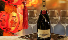 Moet bottle with lunar new year info